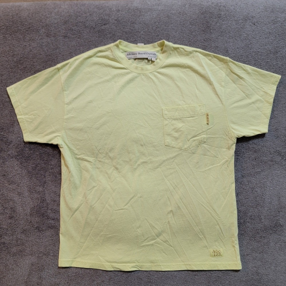Advisory Board Crystals ABC 123 Men's T-Shirt Size M HighLighter Yellow Rare